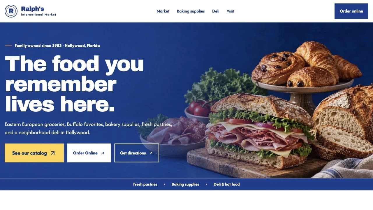 Ralph's International Market website hero screenshot
